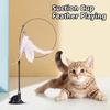 Feather Interactive Cat Toy Powerful Suction Cup Handfree Cat Stick Playing Kitten Playing Teaser Wand Toy Cat Wand Pet Supplies