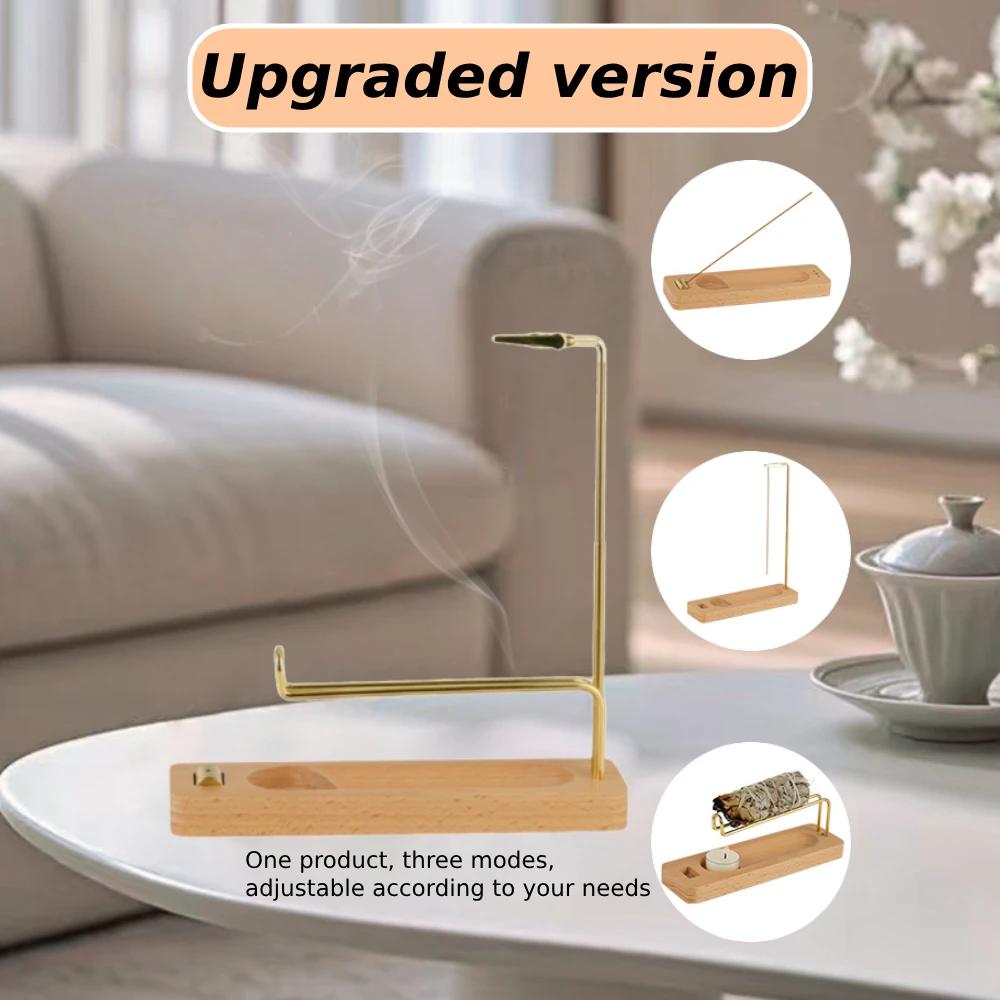 Wooden Incense Burner Holder Desktop Furnishings Table Centerpiece Multifunction Fragrances Diner Sage Holder Incense Burning
