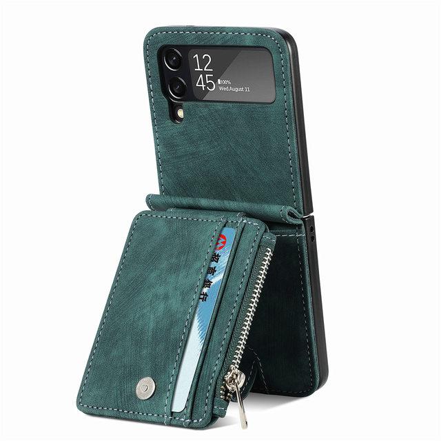 Anti -Dust Business Leather Protective Case For Samsung Galaxy Z Flip4 Flip 4 Flip3 5g Flip 3 Card Holder Wallet Bag Cases