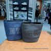 MLB25 Korea Denim Patchwork Bucket Handbag with Adjustable Shoulder Strap for Men and Women