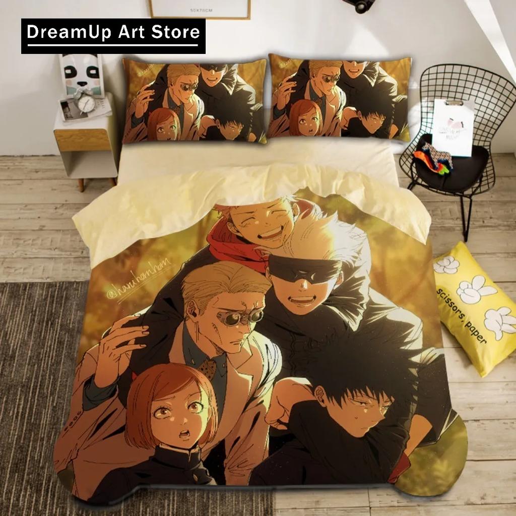 New Duvet Cover Pillowcase Bedding Set Anime Jujutsu Kaisen Adult Boy Girl Bedroom Decoration Children Single Double Large Size