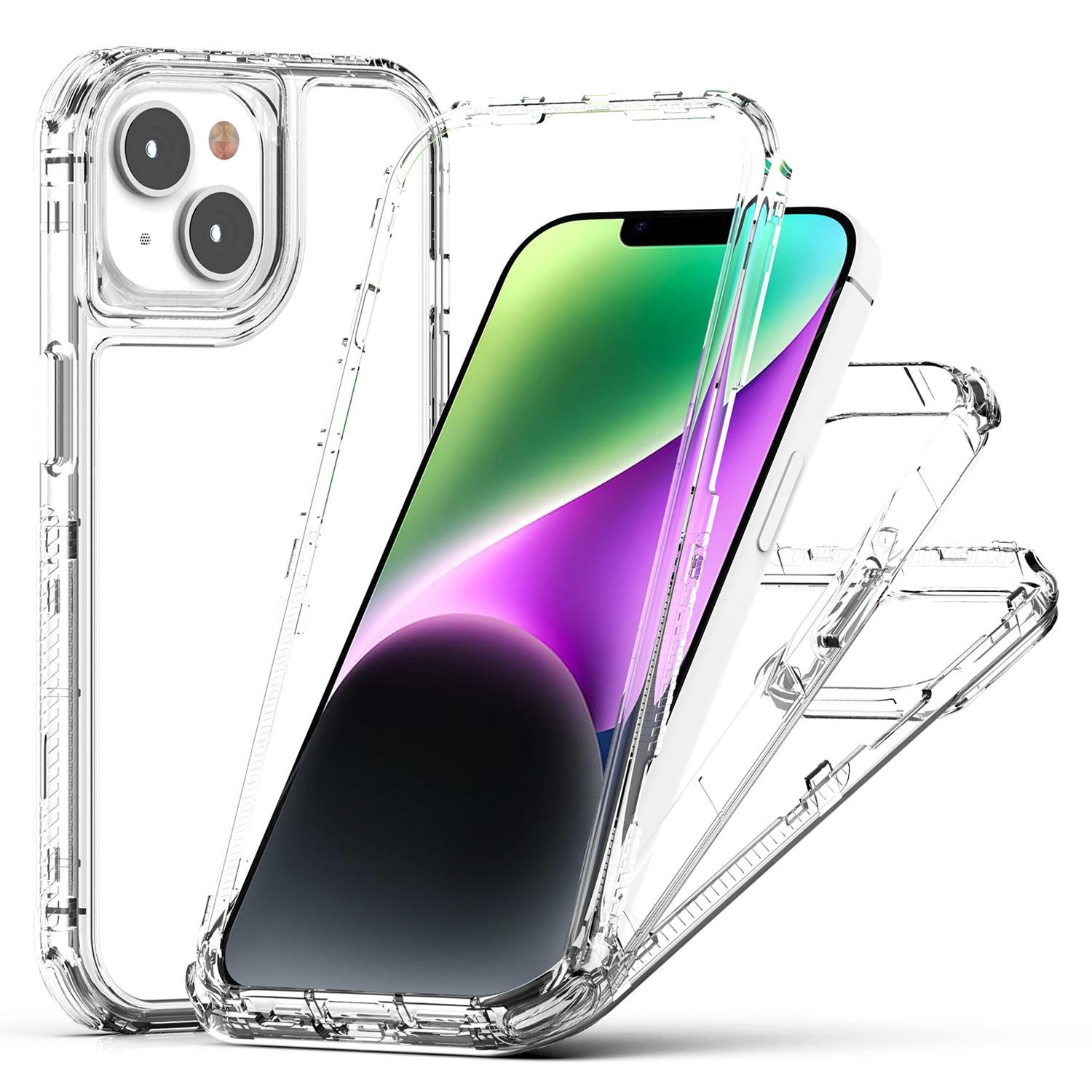 For iPhone 14 Plus/15 Plus Case Acrylic+TPU Anti-drop Clear Phone Cover A