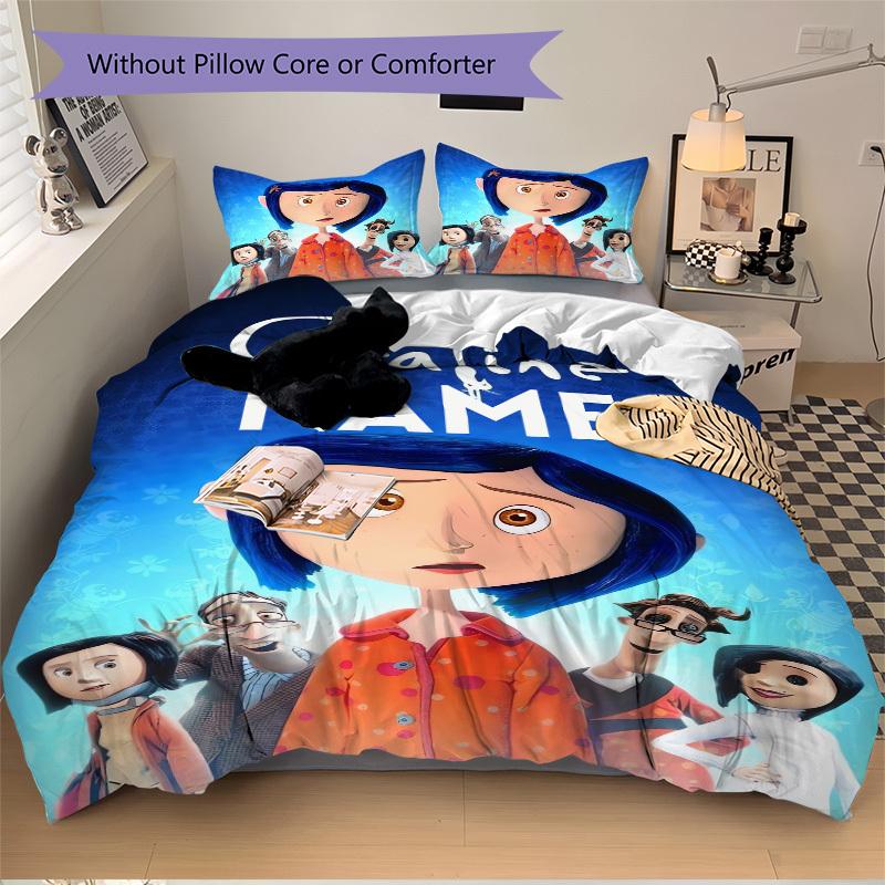 

Coraline: A Nighttime Story Bedding Set 3 Piece Comforter Cover Gift for Bedroom,Includes No Insertsjt071 135x200cm