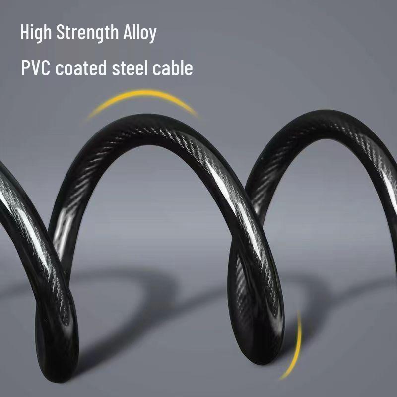 Waterproof Anti-theft Steel Cable Lock for Motorcycles, E-Bikes, and Helmets
