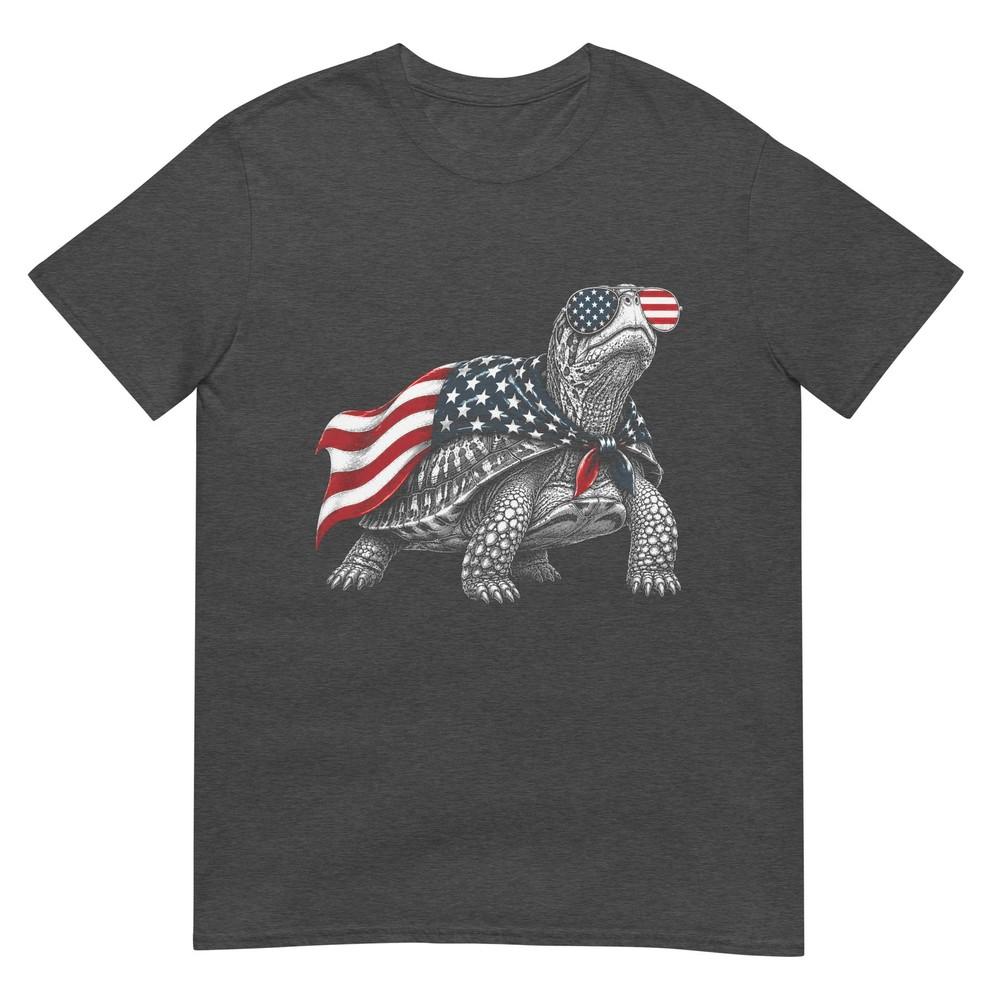 Eastern Box Turtle 4th Of July Us American Flag Patriotic Tshirt