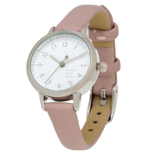 Fieldwork Women's Analog Watch with Leather Strap, Easy to Read, Pink, Concealed, JN008-2