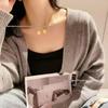 Arc de Triomphe Letter Choker: Brass Gold-Plated Small Square Tag Necklace with Initial Pendant