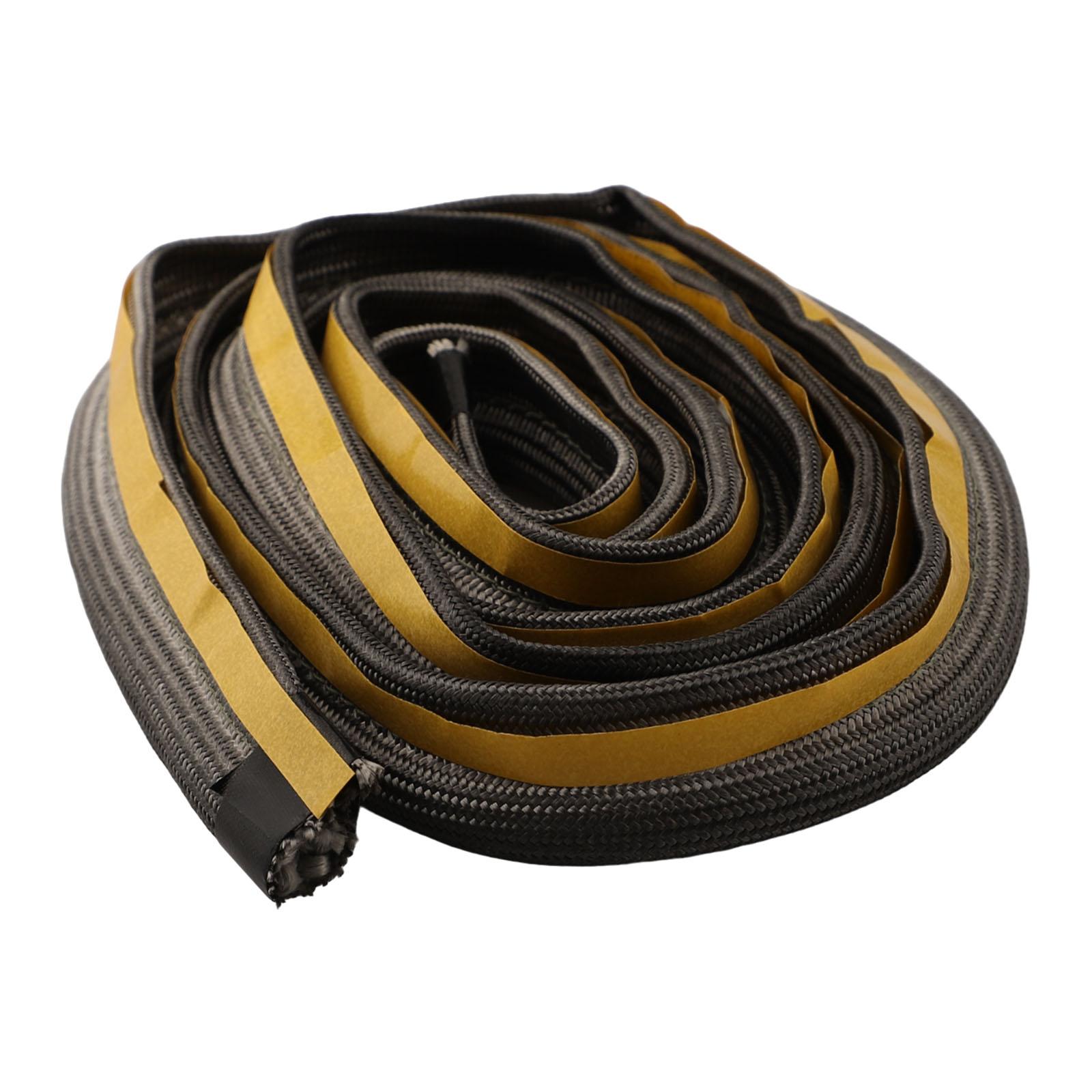 

3/2М Уплотнитель дверцы камина Стеклянные нити Уплотнительный шнур Самоклеящийся Для дровяной печи Высокотемпературный уплотнительный шнур 10мм