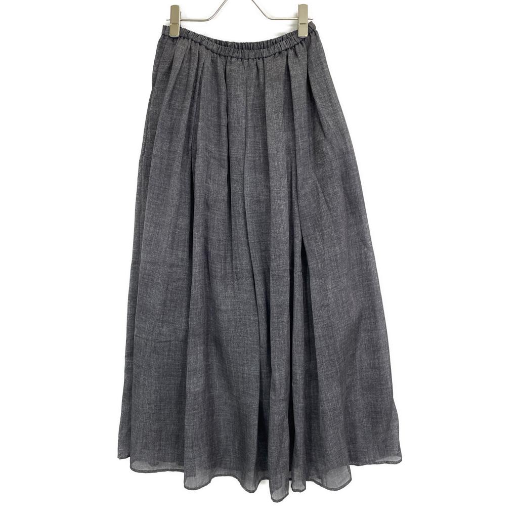 SOV. 25 year old grey satin denim print gazer skirt skirt 36 grayUsed