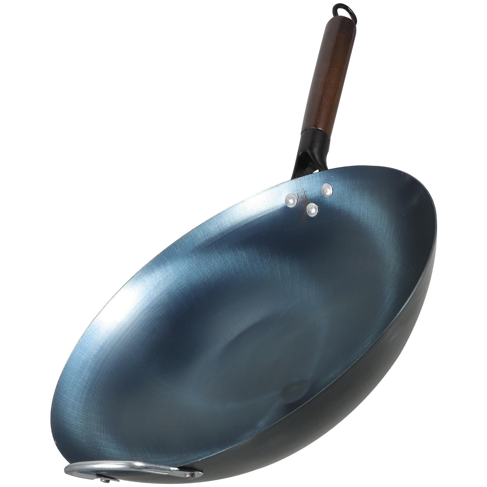 

Газовая плита Wok с антипригарным покрытием, сковорода Wok для китайской газовой плиты, прочное круглое дно, безопасный материал, удобная ручка 55X32CM