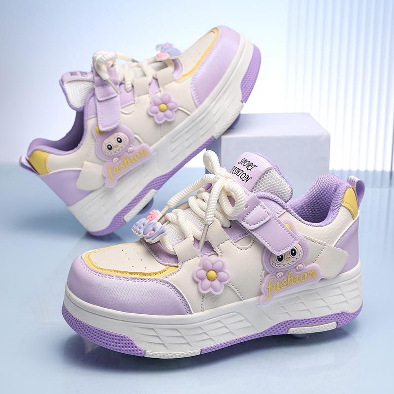 Kid's Four-wheel Roller Skating Shoes Walking Shoes Girl's Sports Shoes Roller Skate Sneakers for Boys