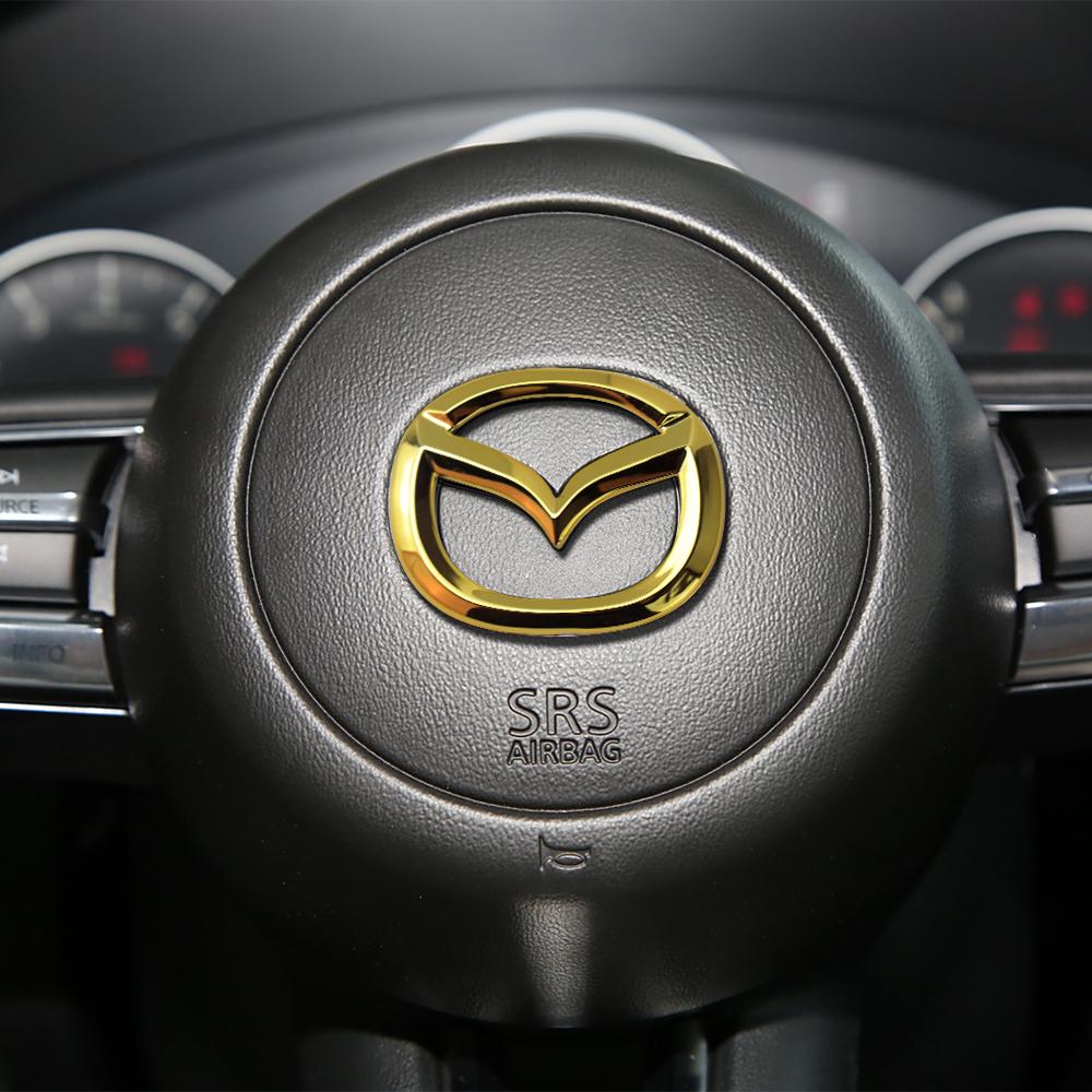 1pcs Car Steering Wheel Emblem Logo Auto Decorative Styling For Mazda Speed MS 3 5 6 Axela Atenza CX-3 CX-4 CX-5 CX-8 CX-7 MS MP
