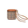 Leather Houndstooth Zipper Wallet Portable Cosmetic Bag Small Square Coin Purse  Girls