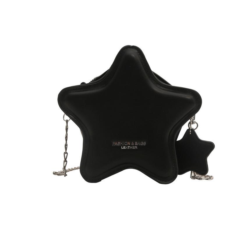 Fashionable Candy Color Star Bag 2024 Cute Cartoon Pu Chain Crossbody Bag