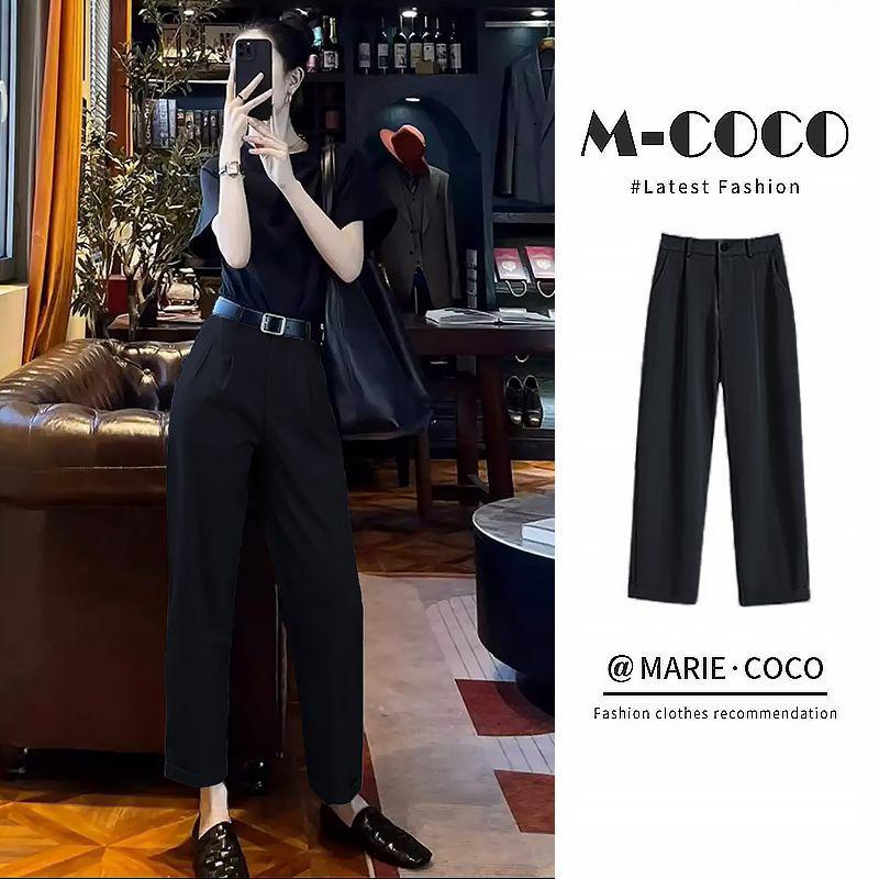 

Women s High Waist Slimming Cigarette Pants – Spring/Autumn 2026 Straight Leg Harem Style 2XL (30: 125-135lbs)