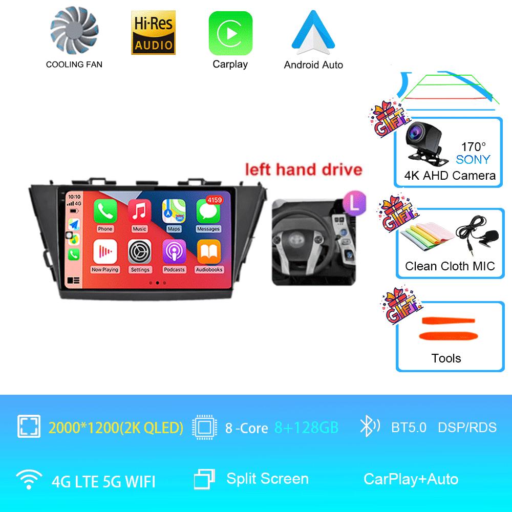 Radio auto 9" Android 14 pentru Toyota Prius V Plus Alpha 2012 2013 2014 2015 Player stereo Navigație GPS Carplay Auto LHD RHD DVD