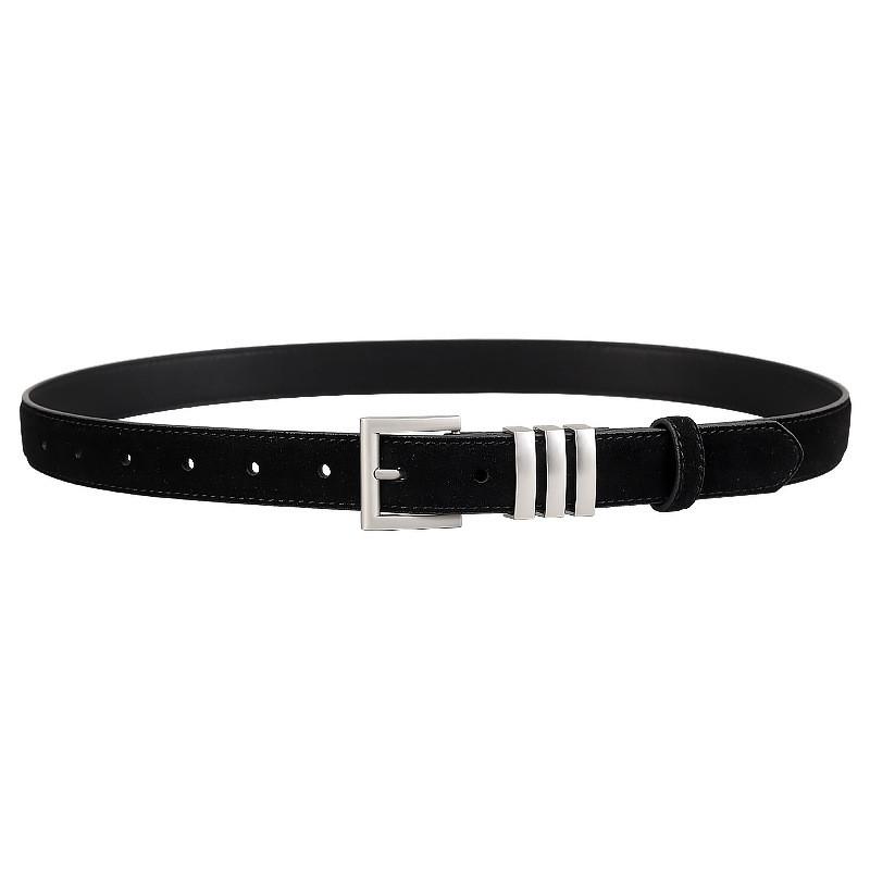 Genuine Leather Womens Belt With Silver Pin Buckle For Office Wear And Fashion