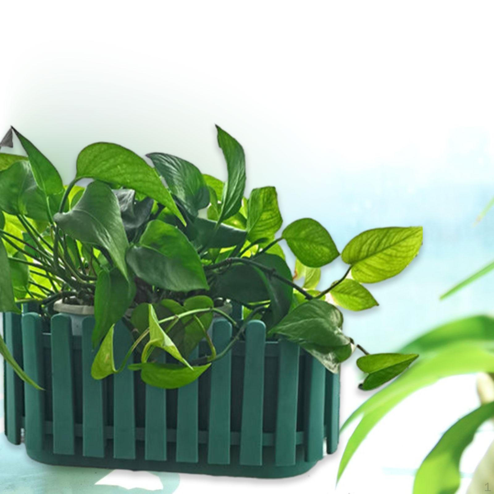 

Забор Цветочный горшок Плантатор Настольный бонсай Открытый плантатор для садовых перил зелёный