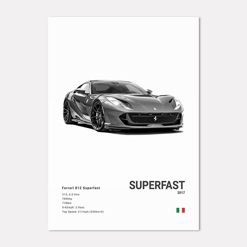 Famous Cars 812 458 296 Canvas Wall Art Print Poster 599XX SP3 F8 Decoration Mural Modern Home Decor Birthday Gift Unframed