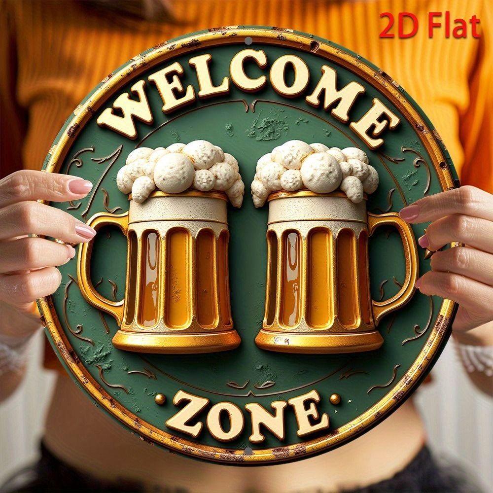Segno in Latta Metallico Birra Decorazione Murale 20x30cm
