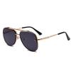 Fashion Pilot Sunglasses Men Women Luxury Brand Metal Big Frame Sun Glasses Vintage Steampunk Square Gradient Lens Eyewear UV400