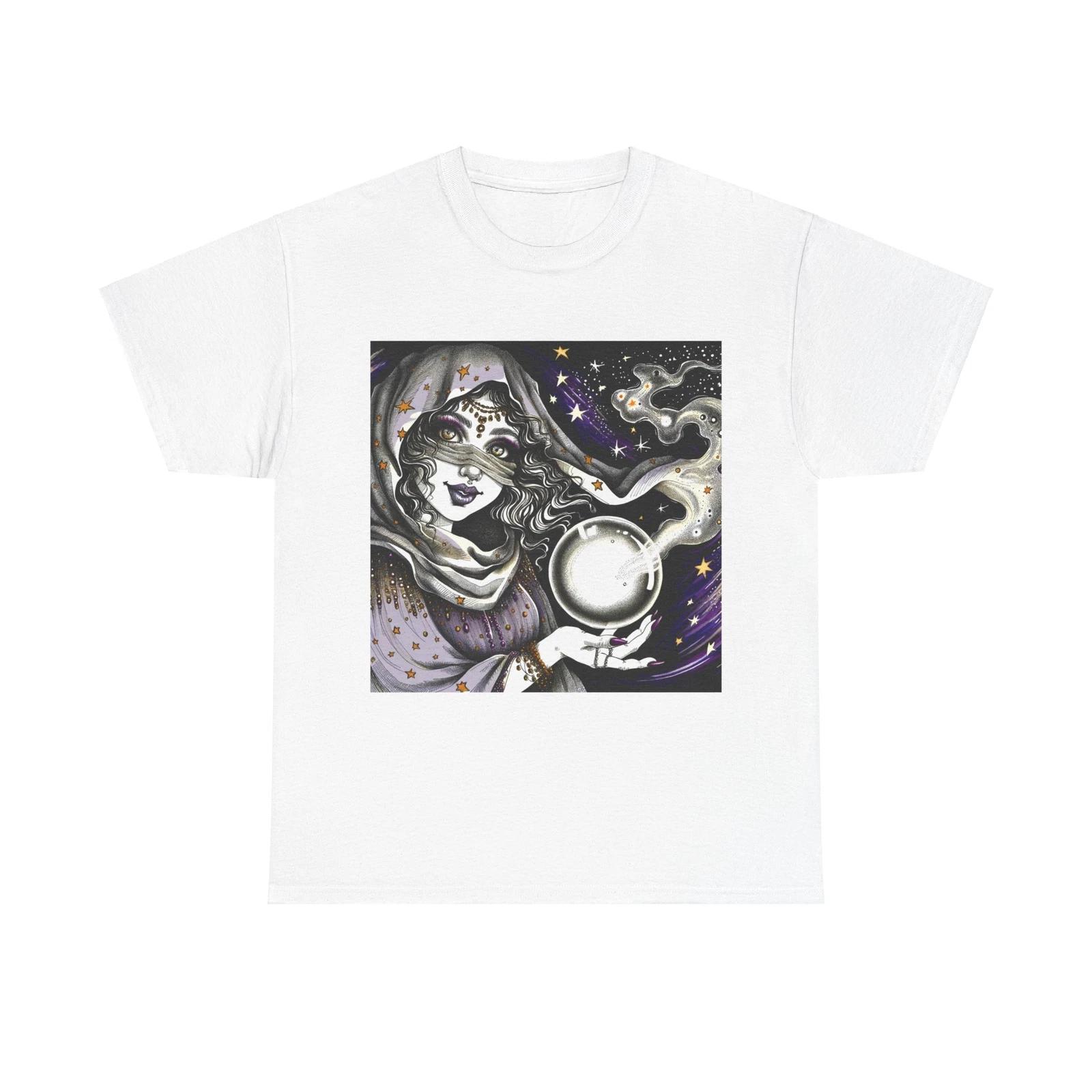 Unisex Adult T Shirt Veiled Fortune Teller Art Crystal Ball 2XL