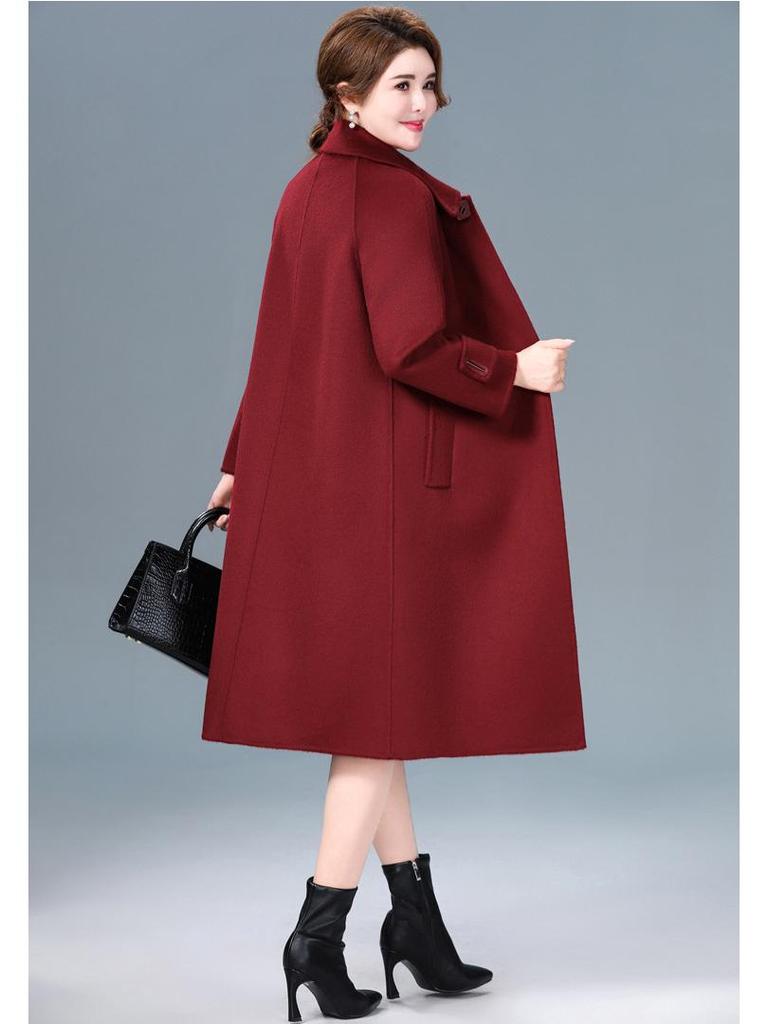 Women's Mid-length Cashmere Wool Coat - Double-Sided, High-End Autumn/Winter 2025 Fashion Outerwear