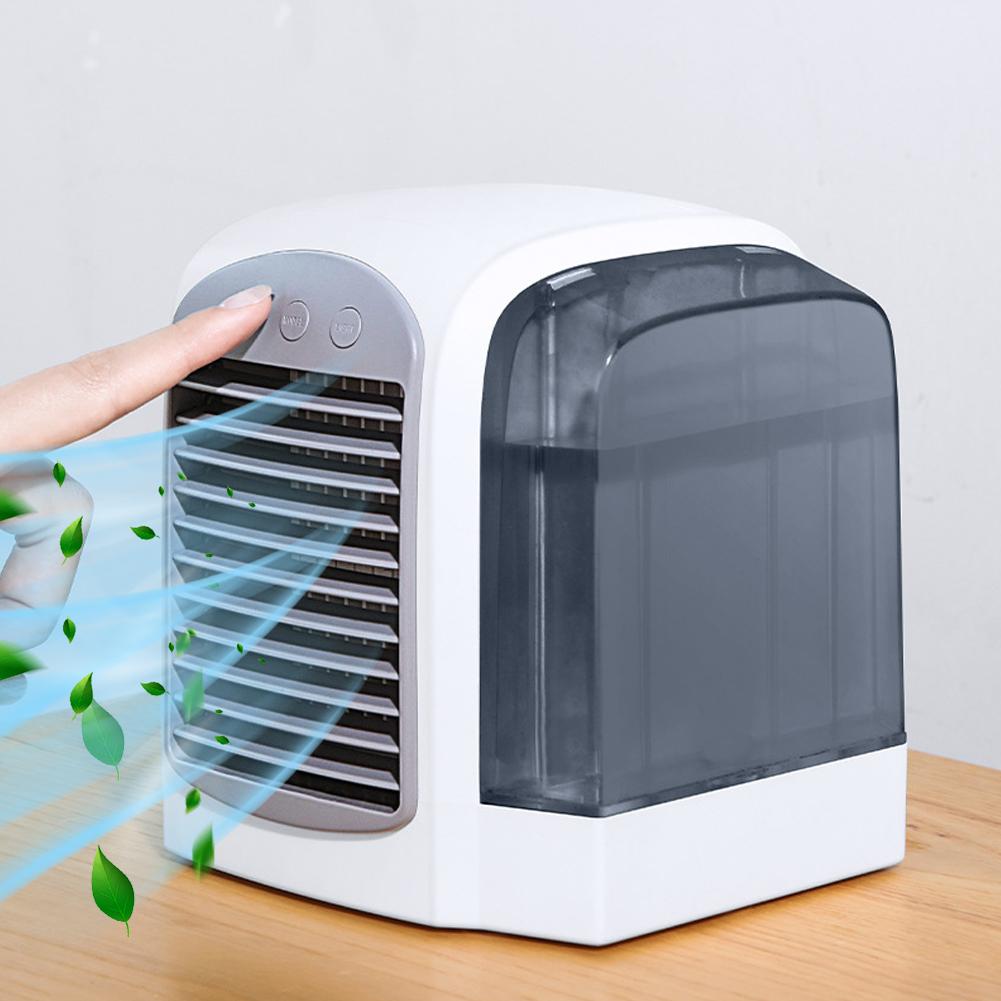 Summer New Style Water-Cooled Fan Portable Air Conditioner with Dynamic Ice Mist Technology Mini Household Desktop Fan