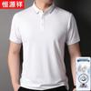 Hengyuanxiang Men's Silk Cotton Blend Pique Polo Shirt