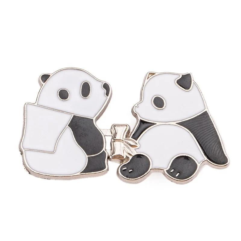 

Adjustable Clips for Pants Fastener Pants Pin Decoration Cute Panda Button Waist Tightener for Loose Jeans No Sewing Required
