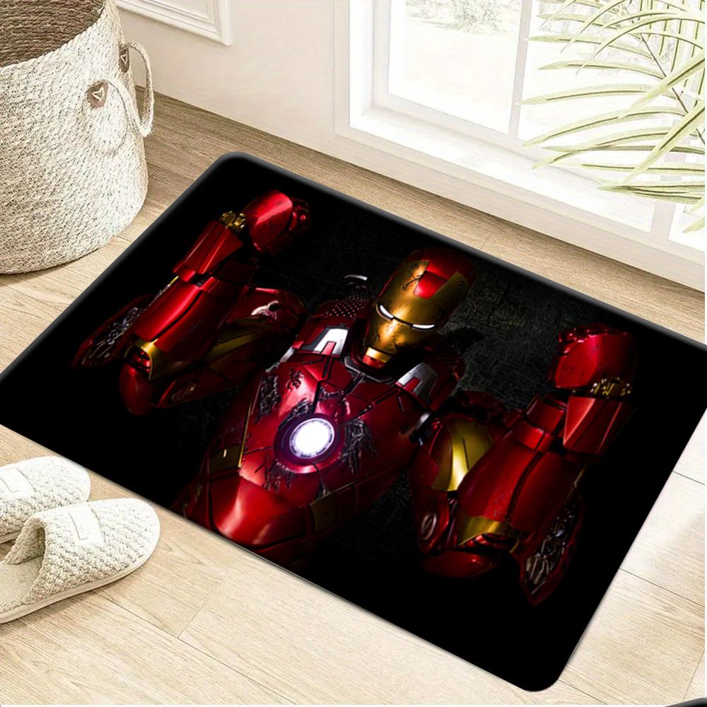 Marvel 1pc Cartoon Print Floor Mat, The Incredible Hulk Muscle Design with Green Background Pattern, Easy To Clean, Suitable F