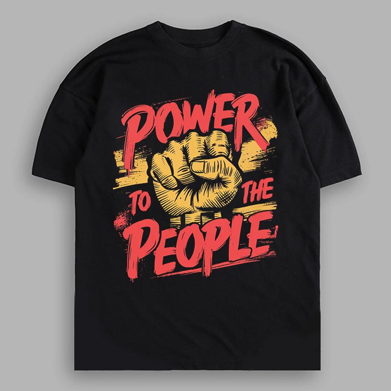 

Футболка свободного кроя с коротким рукавом Power of The People из 100% хлопка S чёрный