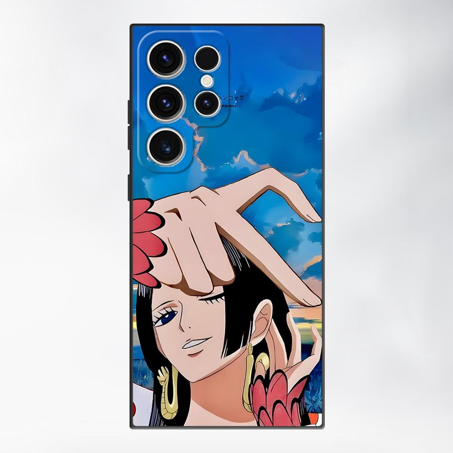 

One Piece Luffy Boa·Hancock Black Soft Phone Cover Case for Samsung Galaxy S21 FE S20 S25 Edge S23 Ultra S24 Plus Galaxy S21 FE 5G