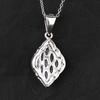 Tanzanite Marquise & White Topaz Pendant 925 Sterling Silver Rhodium