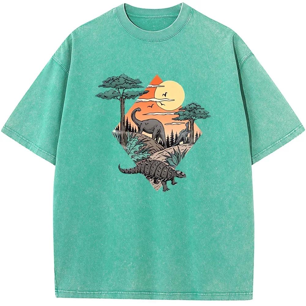 Short-Sleeved Shirt 90s vintage unisex washed old T-shirt Hip Hop Streetwear Men Washed T-shirts S разноцветный