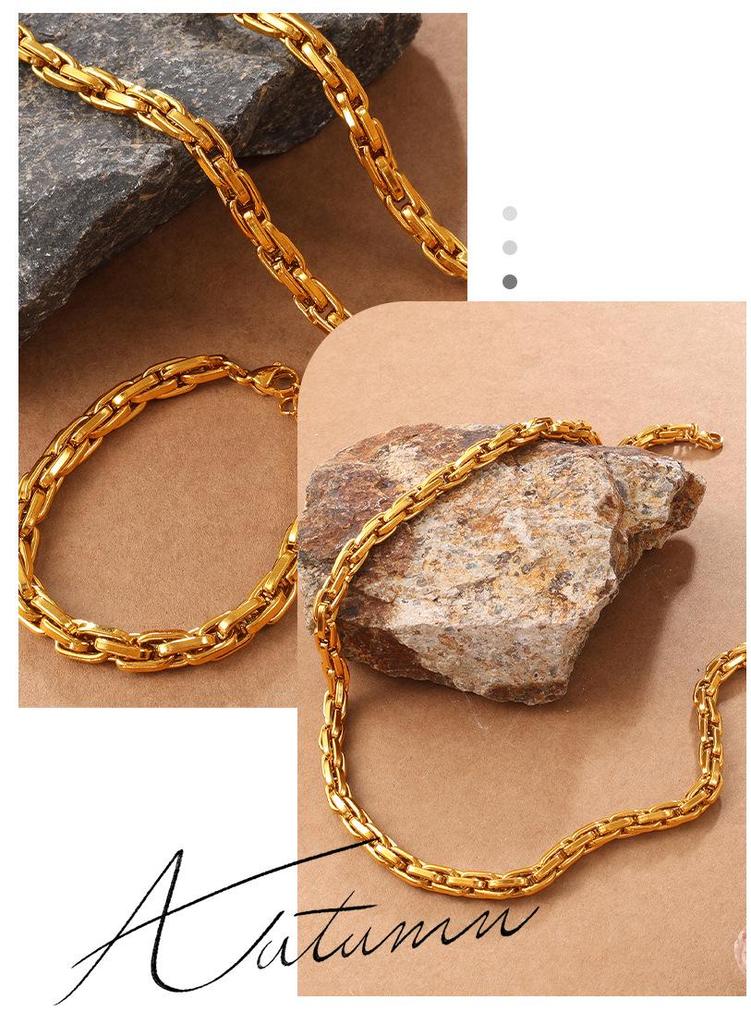 Gold & Silver Two-Tone Metal Chain Jewelry for Retro Style, Daily Wear & Dating
