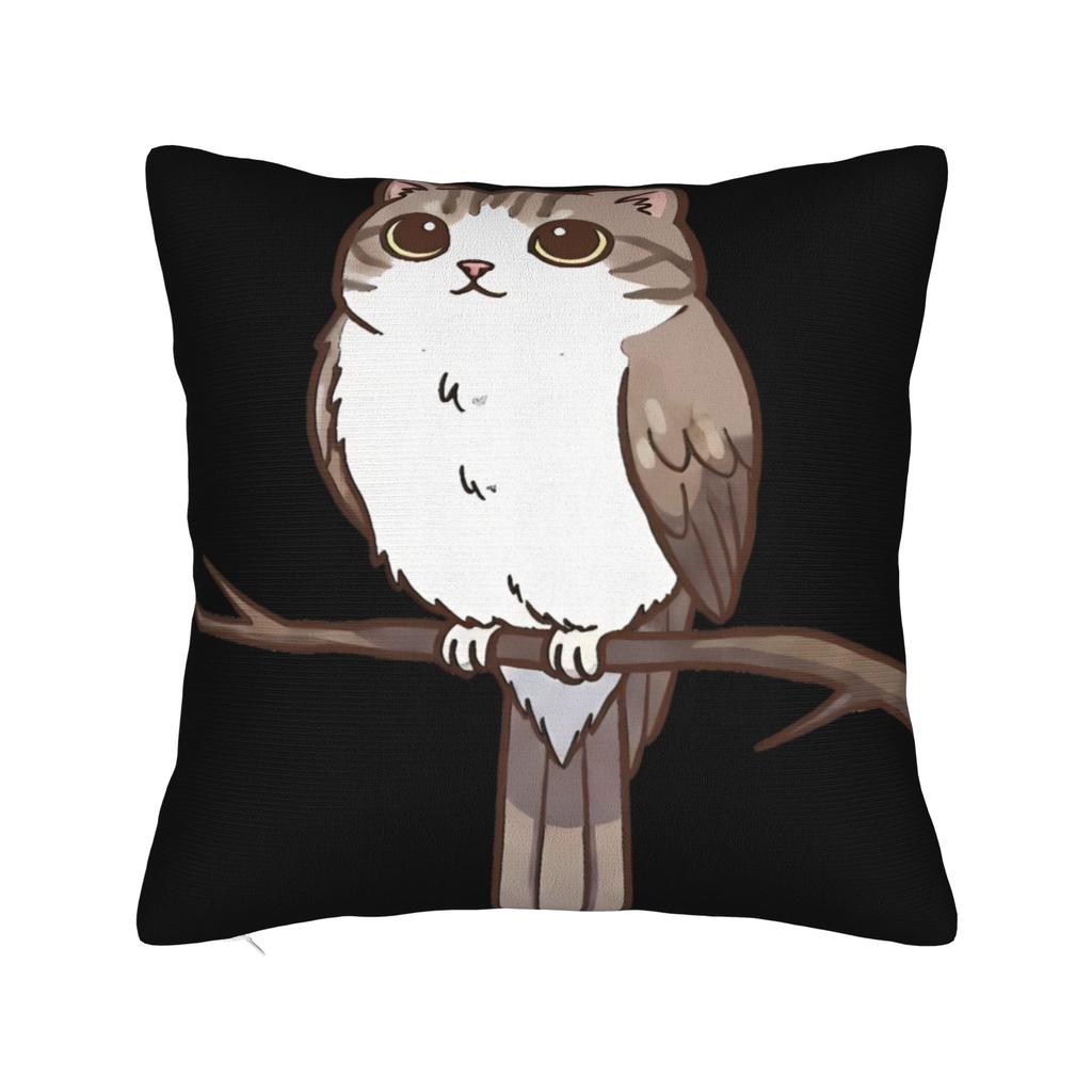 Meowl Cat Funny Owl Meme Pillow Case Kawaii Pillow Cover Soft Pillowcases For Sofa Car Home Decor