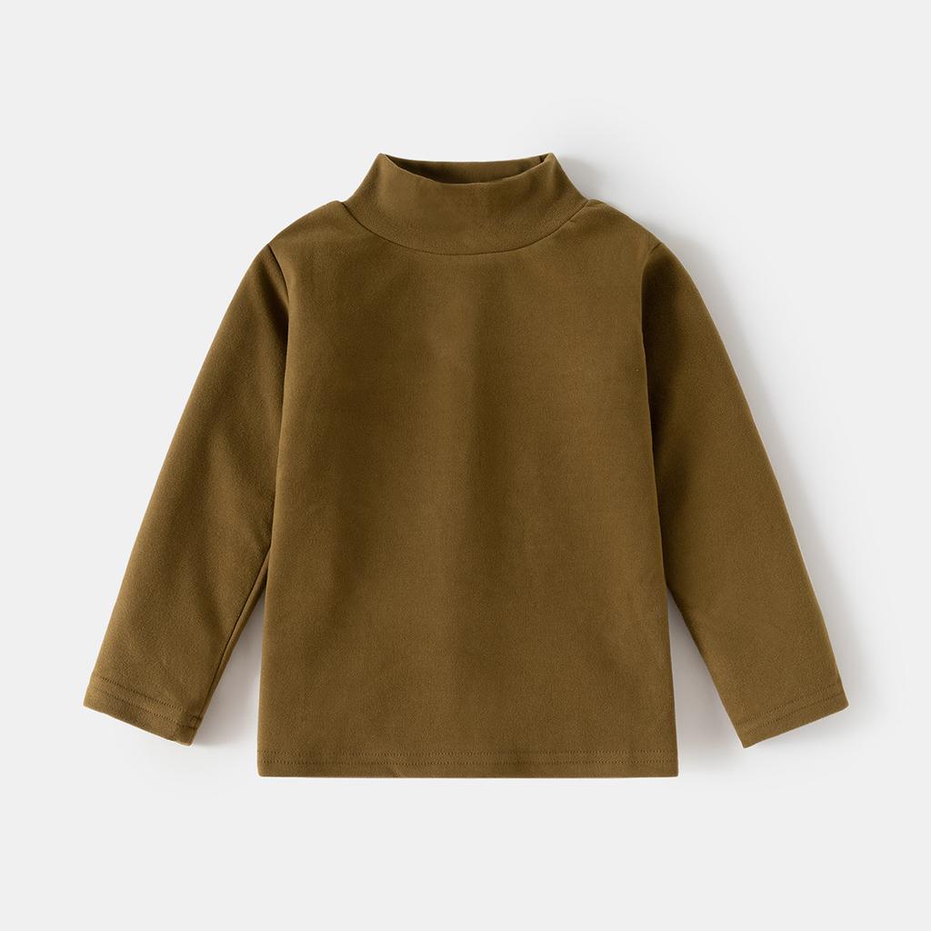 Children's long-sleeved T-shirts autumn and winter new boys' and girls' turtleneck base coats, baby warm tops, children's clothing