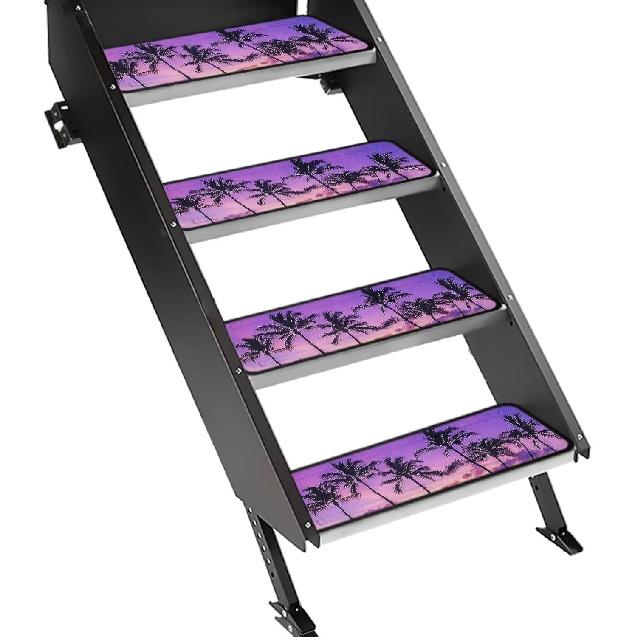 Purple Palm RV Step Covers RV Stair Covers RV Accessories, Non Slip Camper Step Covers, RV Step Rug, Waterproof Essential RV Step Carpet for Trailer