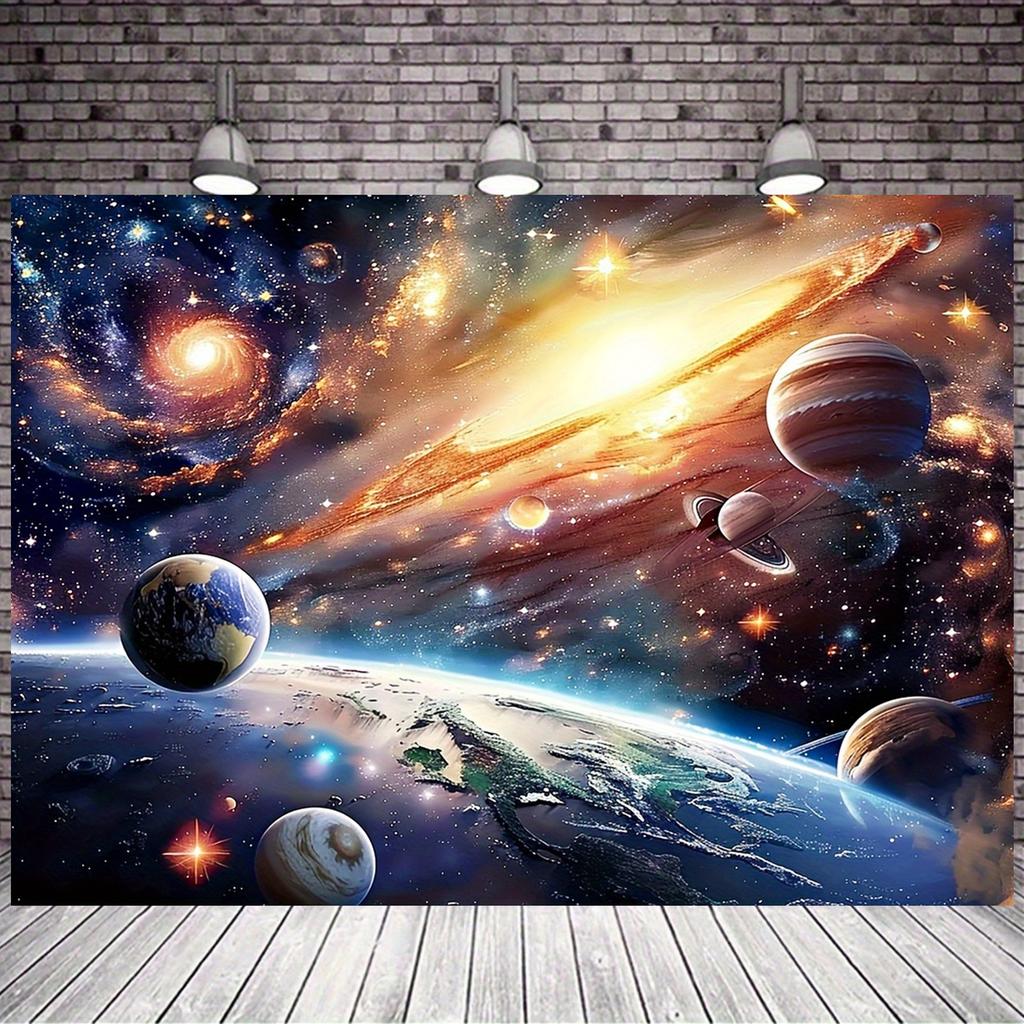 Arazzo dell'Universo Galattico: Perfetto per l'arredamento della camera da letto e l'arte murale, Design vibrante e cosmico, per appassionati dello spazio e della fantascienza