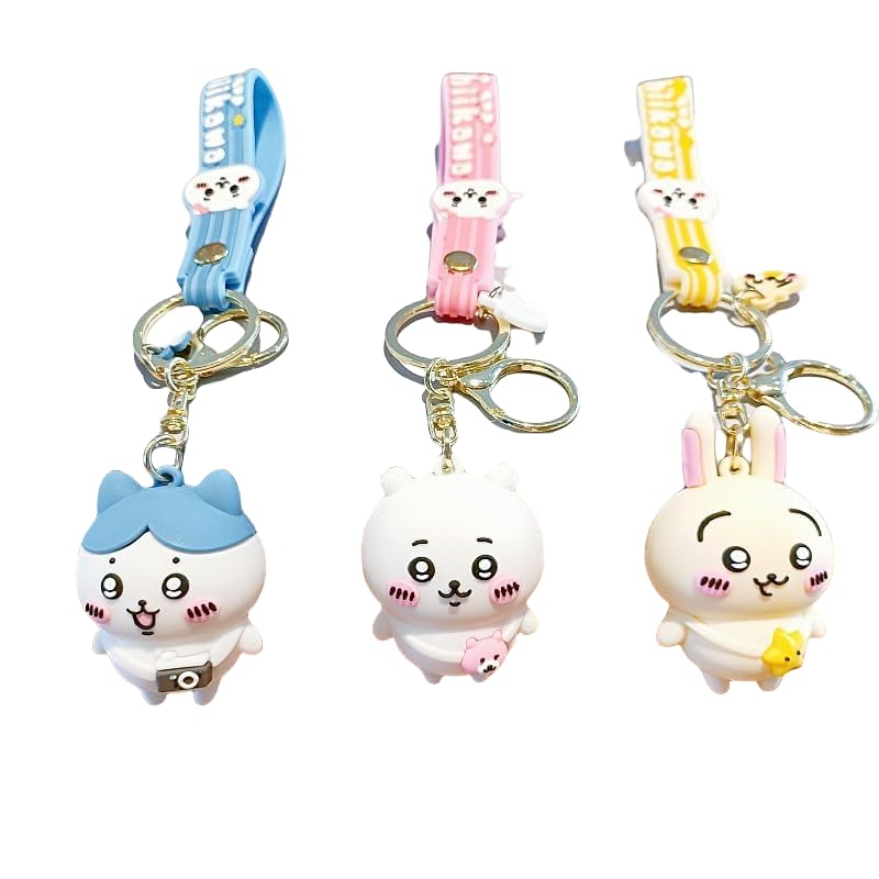 Chiikawa Rabbit Mini Mascot Set of 6 x Cute and Perfect Gift [AZUSA] Keychains, 3, 3cm, Stylish, (A) [Product Code]