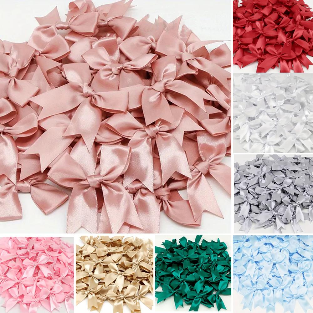 30Pcs Ribbon Bow Pink White Gift Tie Bow Applique Wedding Decoration Bow Patch DIY Decoration