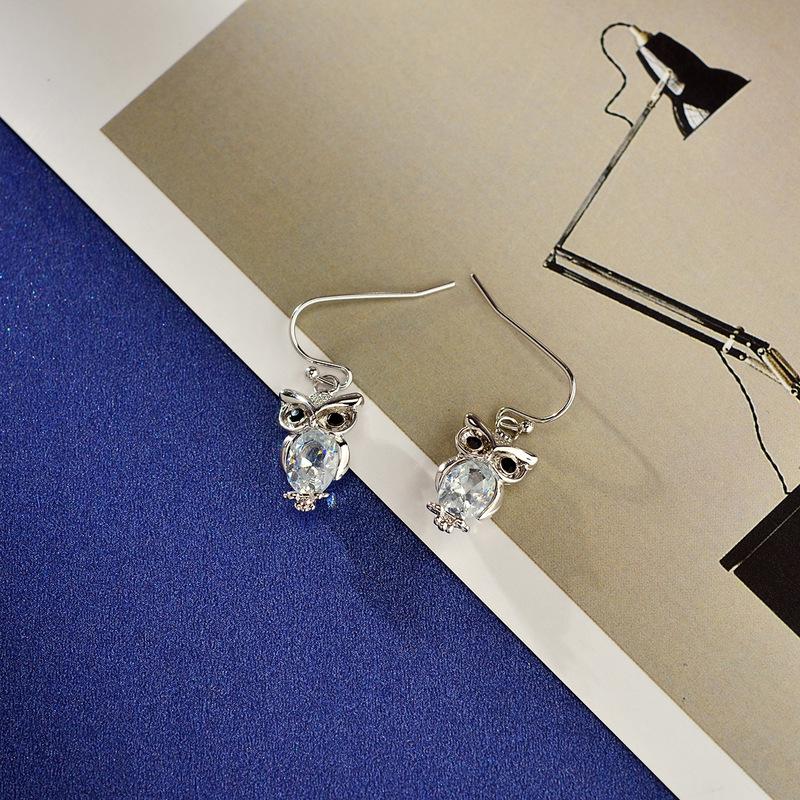 1 Paar Zirkon Ohrstecker Eulen Ohrringe Damen Mode Übertreibter Schmuck