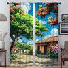Summer Road Anti-mosquito Curtains for Living Room Partition Halloween Decoration Window Curtain Home Interior Curtains 2 Pieces