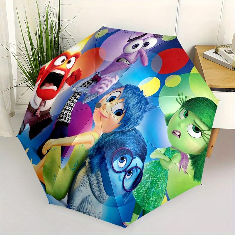 

Inside Out,Emotions Automatic Folding Umbrella - Simple 8-Rib Design, Bright Cartoon Pattern, Durable Iron Frame, Suitable For Travel, Outdo