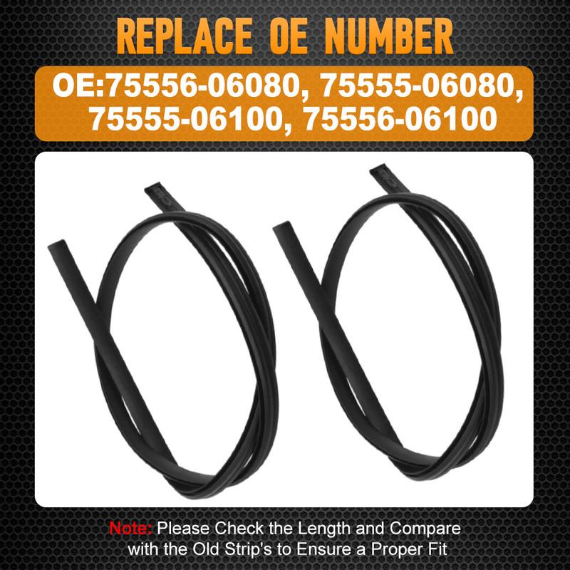 Left and Right Car Roof Rubber Drip Side Finish Moulding Seal Strips Rubber for Toyota Camry LE SE XLE XSE Hybrid 2012-2017