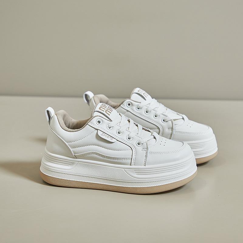 Spring White Shoes New Style Female Students' Height-enhancing Sports Shoes Trendy Casual Shoes Street Photography