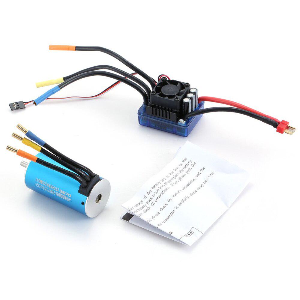 סט משולב מנוע בראשלס ללא חיישנים RC 3670 2650KV עם בקר 120A למכונית RC בקנה מידה 1/8
