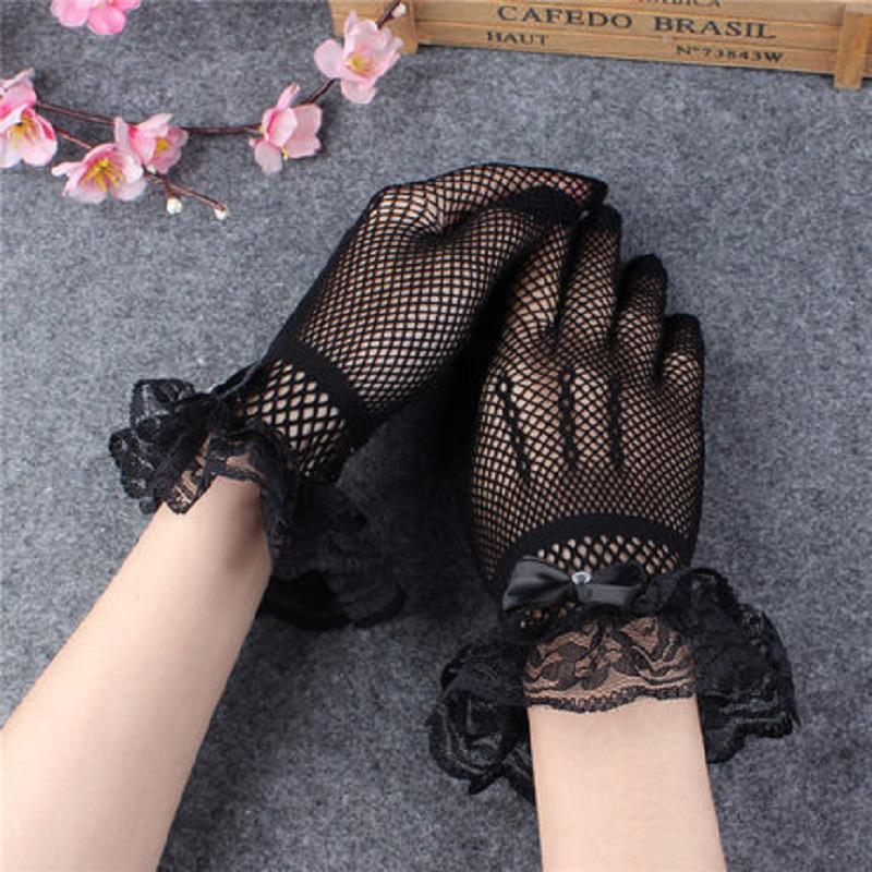 Meier Wedding gloves - fishnet butterfly bridal gloves - elastic hollow-out wedding gloves