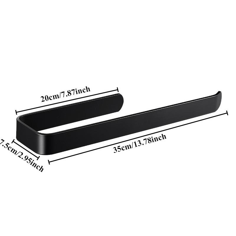 Self-Adhesive Space-Saving Kitchen & Bathroom Tissue Holder Wall-Mounted, No-Drill Plastic Towel Rack Dual-Purpose for Paper Rolls & Hand Towels